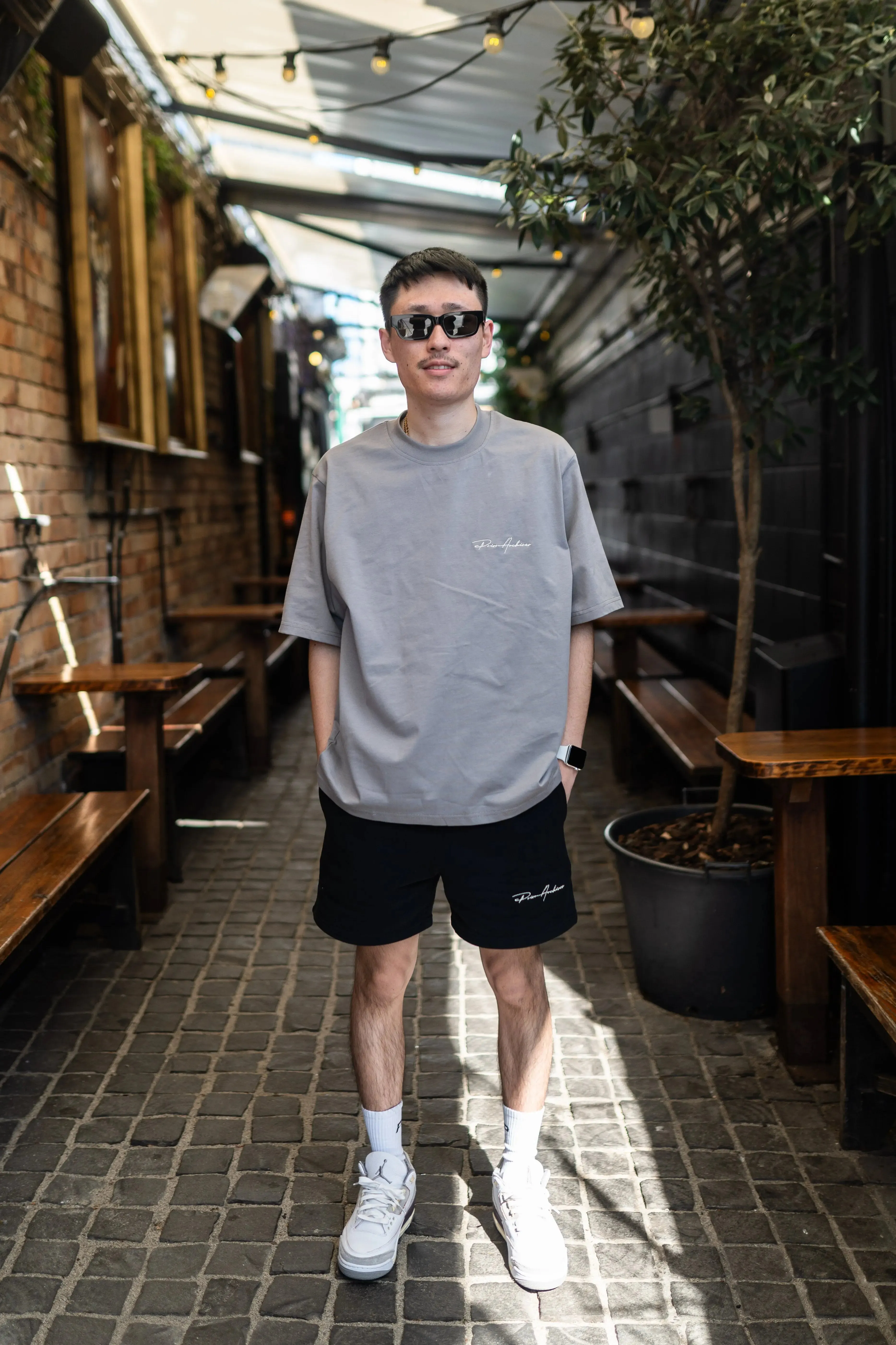 Prior Embroidery Logo Oversized T-shirt Soot