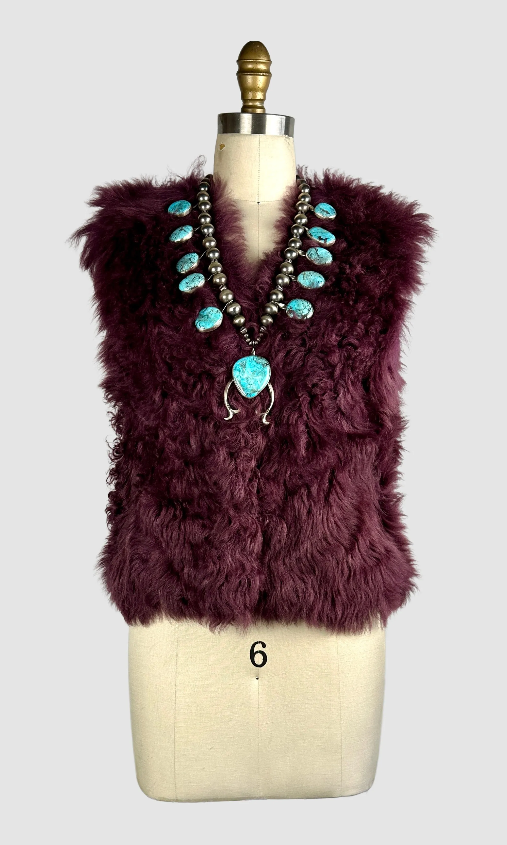 PURPLE HAZE 70s Sheepskin Penny Lane Vest  Small