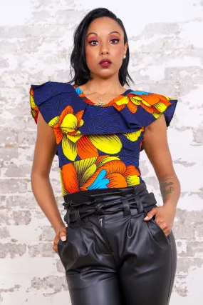 RIMAH AFRICAN PRINT CROP TOP