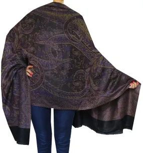 Shawls Paisley Wool Scarf Womens Indian Clothing Gift (84 x 30 inches)