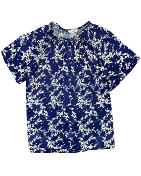 Short Sleeve Classic Blouse (Navy/White Blossom)