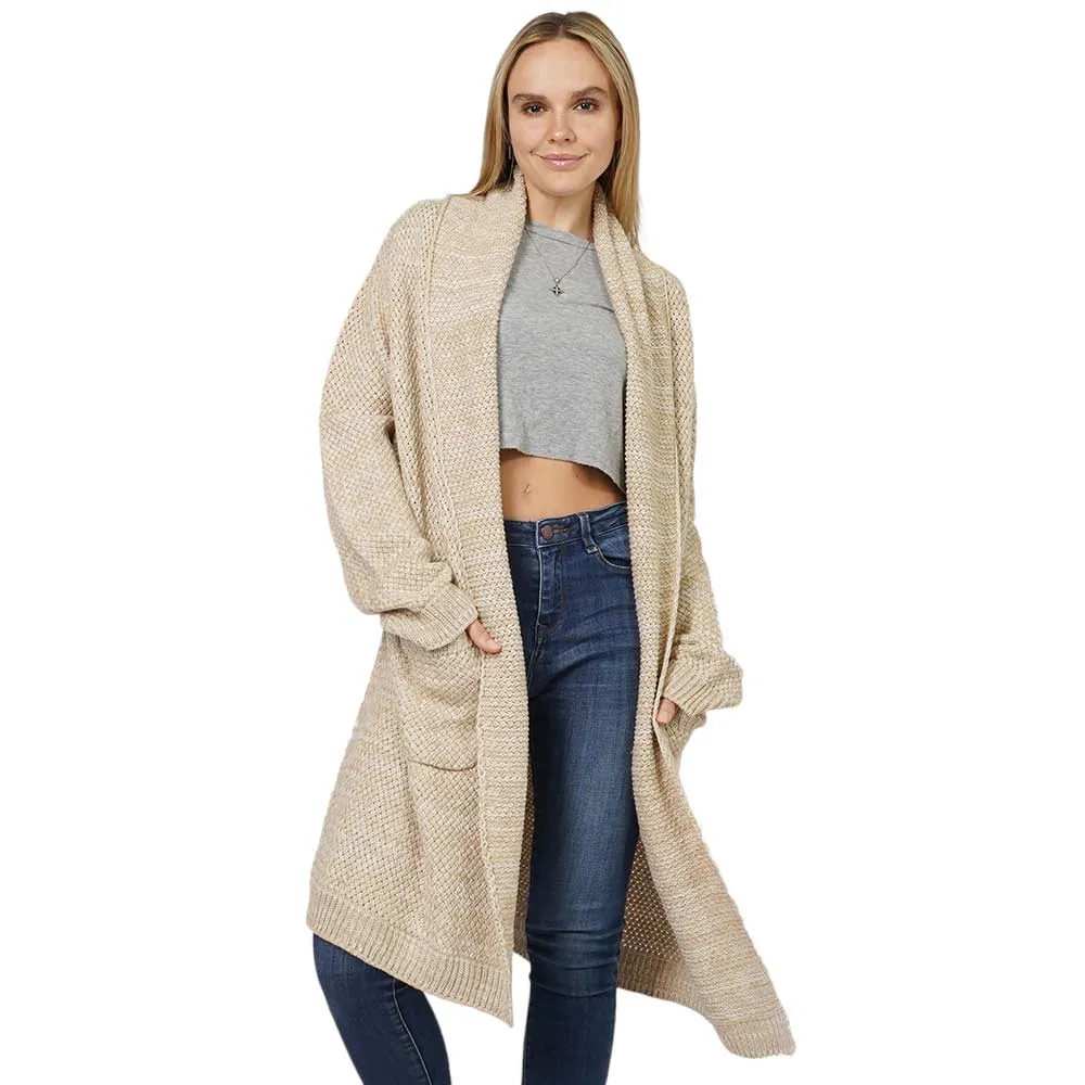 Solid Shawl Collar Knit Cardigan