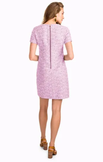 Southern Tide Paislee Short Sleeve Shift Dress - Radiant Orchid