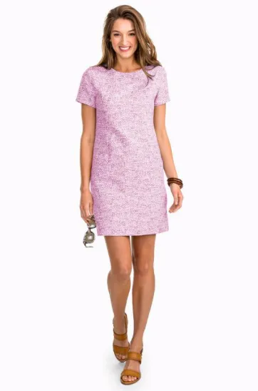 Southern Tide Paislee Short Sleeve Shift Dress - Radiant Orchid