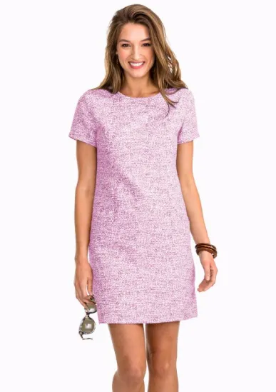 Southern Tide Paislee Short Sleeve Shift Dress - Radiant Orchid