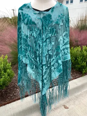 The Turquoise Velvet Poncho