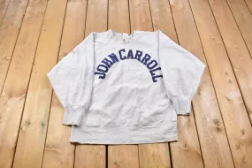 Vintage 1990s Champion Reverse Weave Distressed John Carroll Sweatshirt / Vintage Champion / Streetwear / Athleisure Sportswear