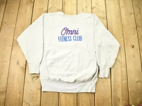 Vintage 1990s Omni Fitness Club Champion Reverse Weave Crewneck Sweatshirt / Vintage Champion / Made In USA / Embroidered / Sportswear