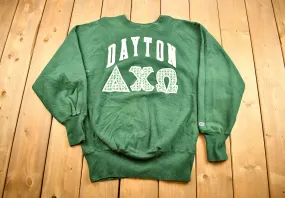 Vintage 1990s University Of Dayton Ohio Champion Reverse Weave Crewneck / Dayton Sorority Sweater / Collegiate Sportswear Pullover Sweater