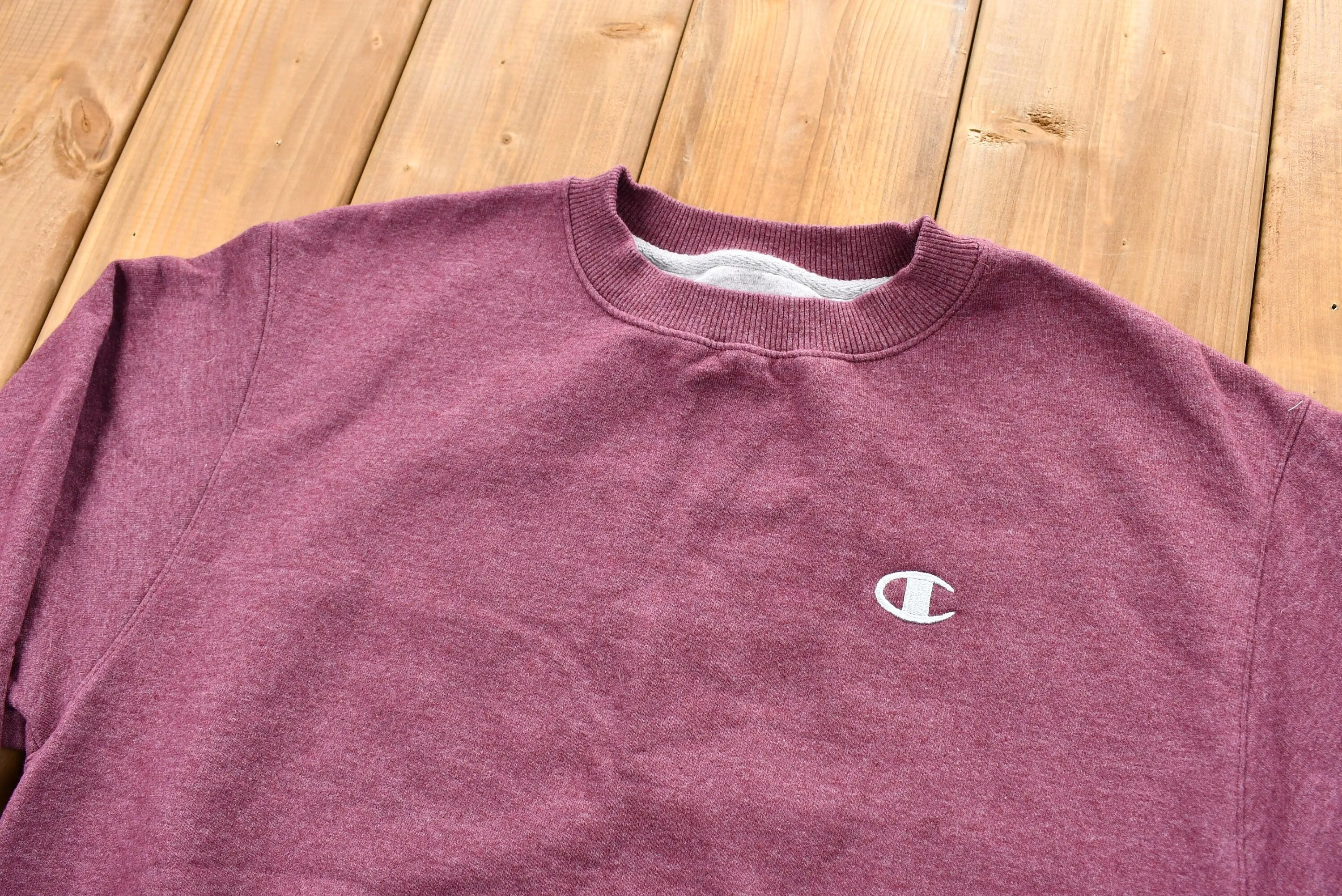 Vintage Blank Faded Burgundy Champion Pullover Crewneck / Vintage Sweatshirt / Streetwear / Athleisure Sportswear