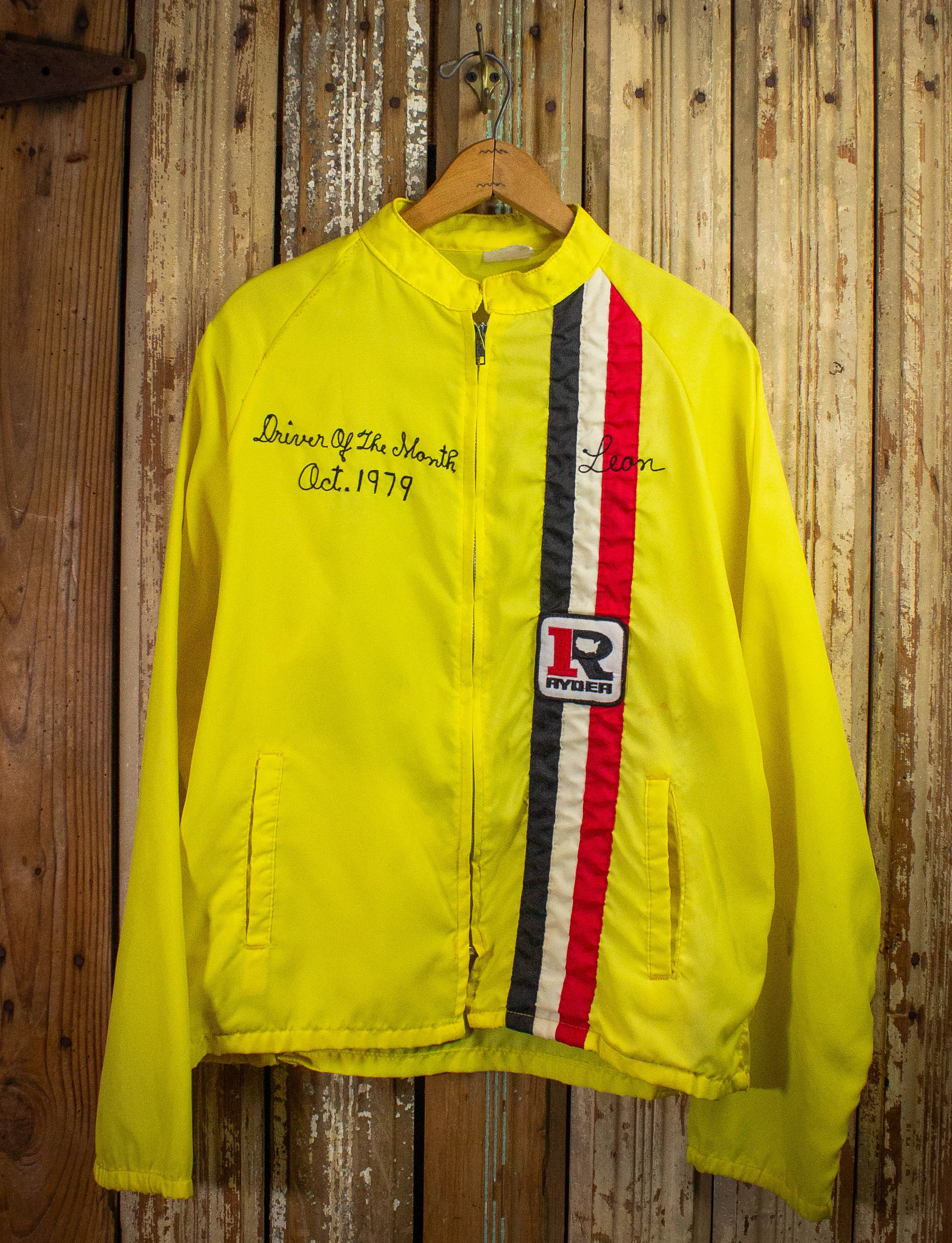 Vintage Ryder Leon Windbreaker Jacket 1979 Neon Yellow Medium