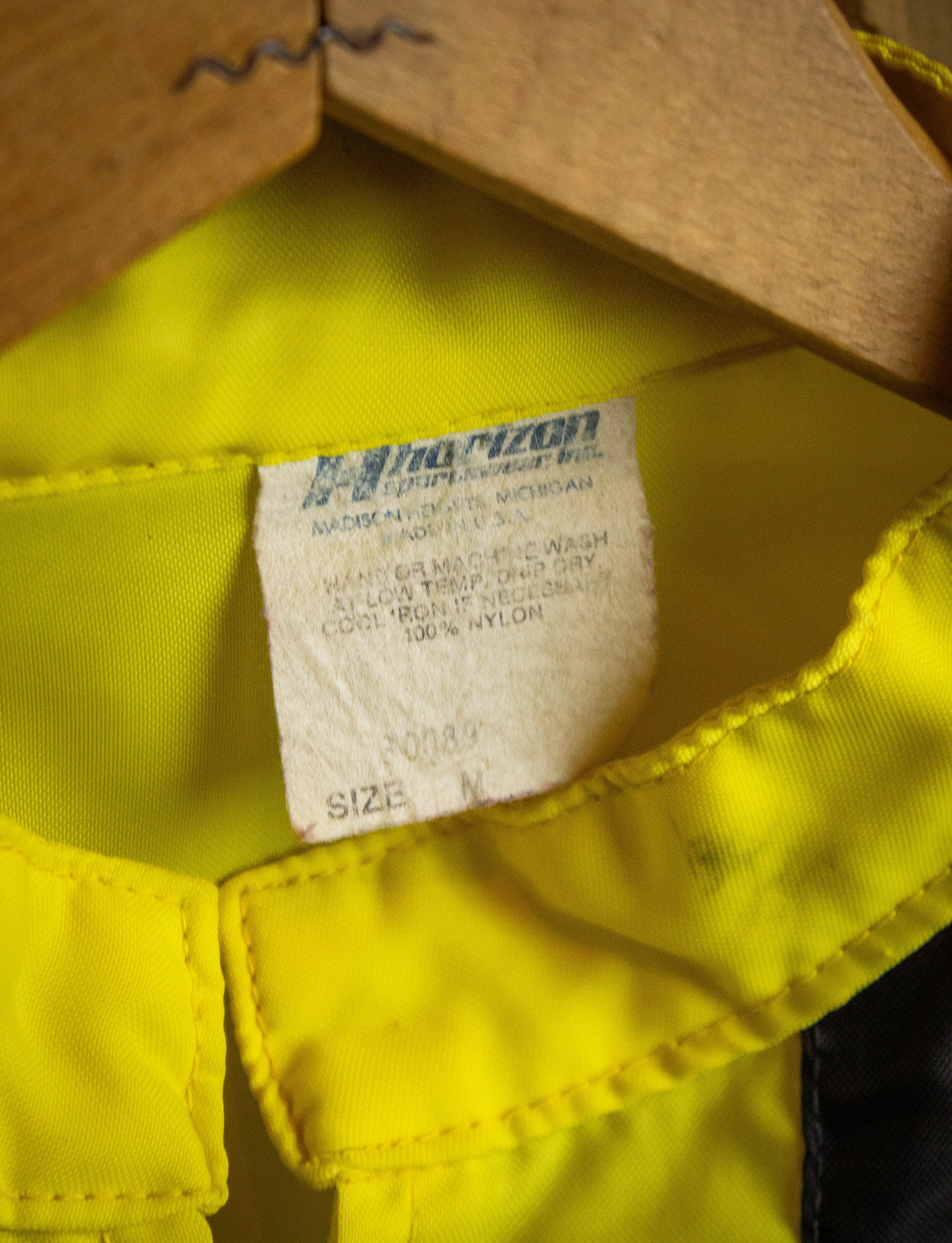 Vintage Ryder Leon Windbreaker Jacket 1979 Neon Yellow Medium