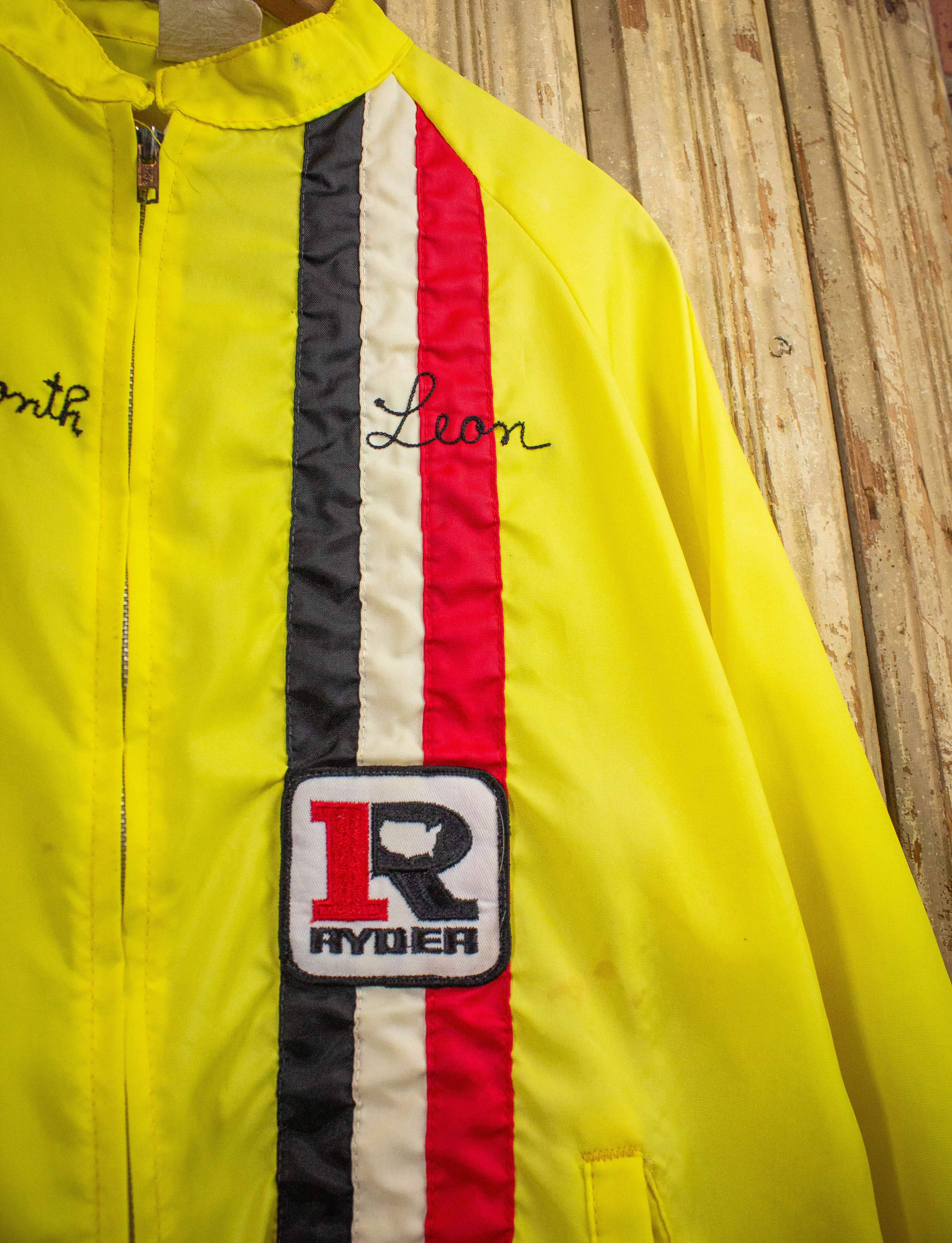 Vintage Ryder Leon Windbreaker Jacket 1979 Neon Yellow Medium