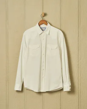 Western Sea-Washed Shirt in White Pinwale Corduroy