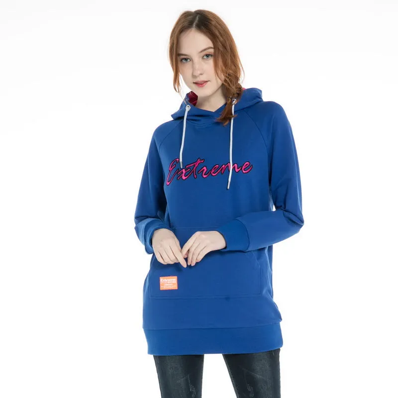 Women's Longline  Hoodie Sweatshirt S M L XL  Black Royal Blue Pink