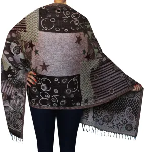 Womens Paisley Scarf Shawl Wool Indian Clothing (78 x 28 inches)