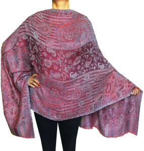 Womens Paisley Scarf Shawl Wool Indian Clothing (80 x 28 inches)