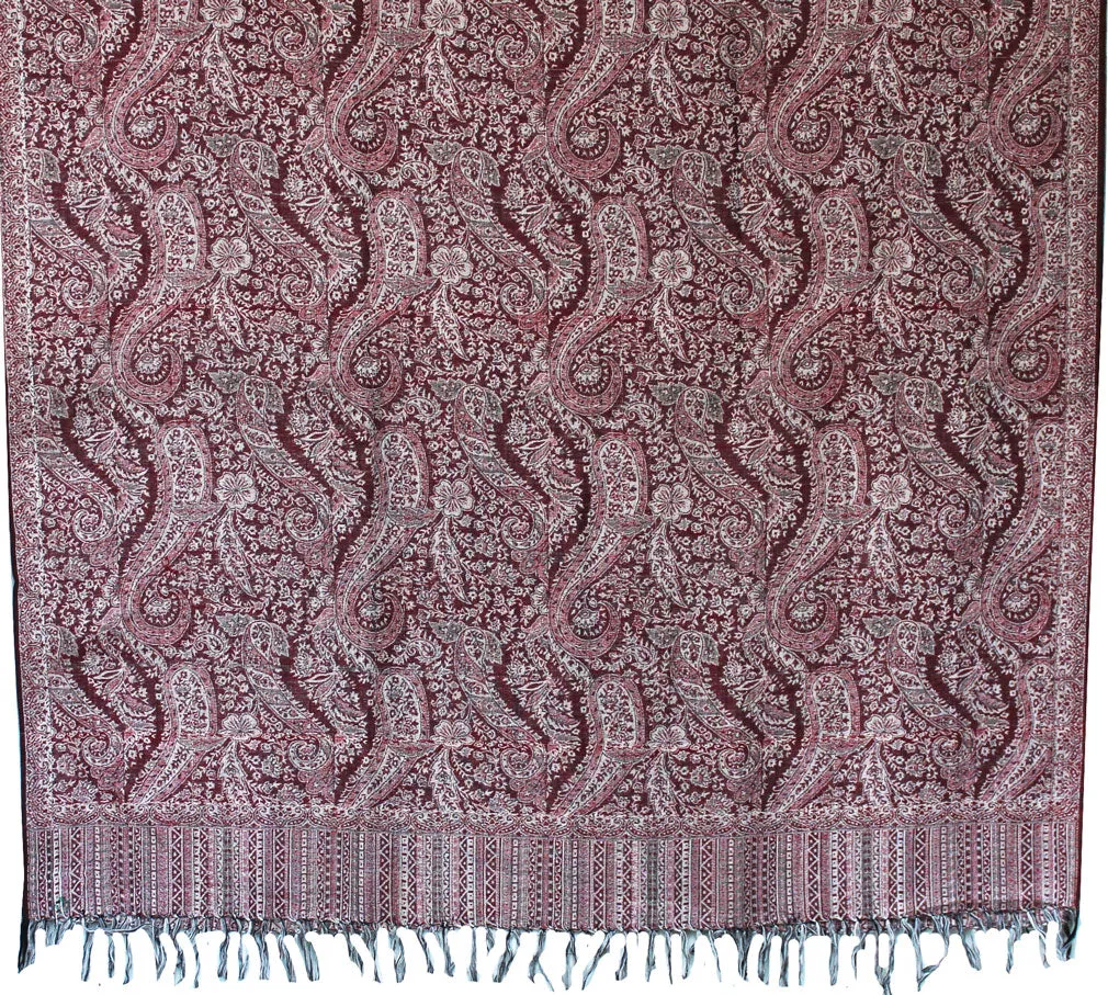 Women's Paisley Wool Wrap Shawl Gift India Clothes (82 x 42 inches)