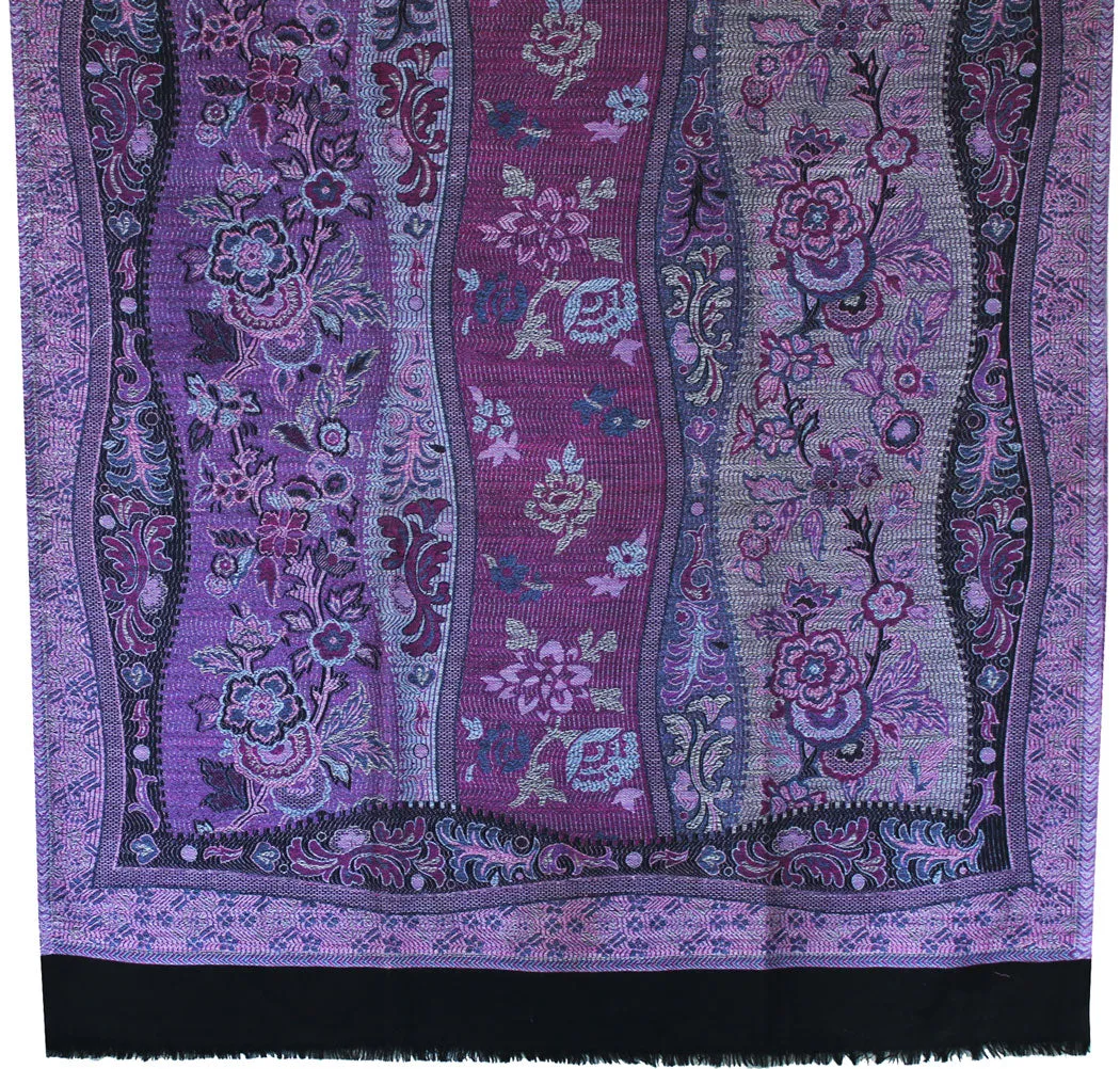 Women's Wool Shawl Paisley Indian Scarves Wraps (82 x 42 inches)