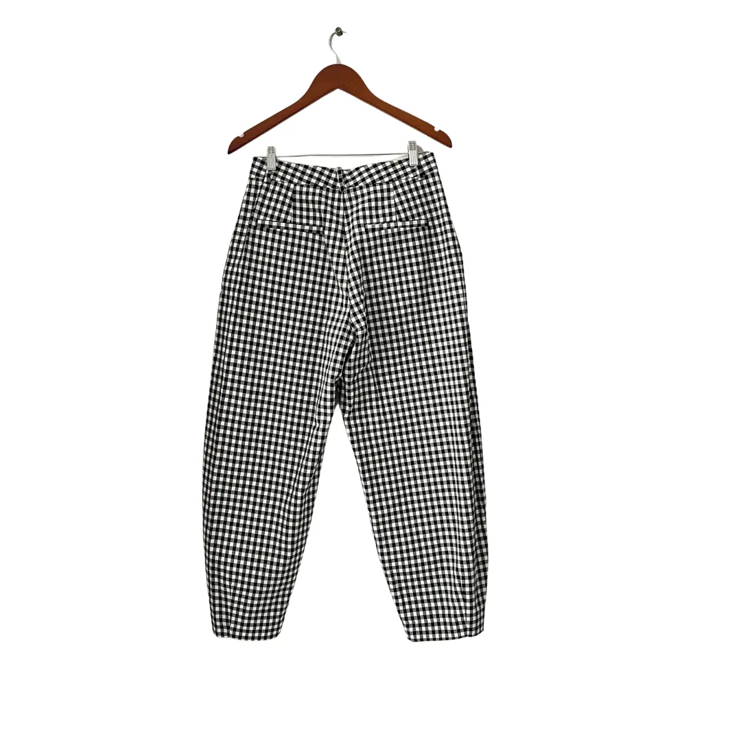 ZARA Black & White Checked Mom Jeans | Gently Used |